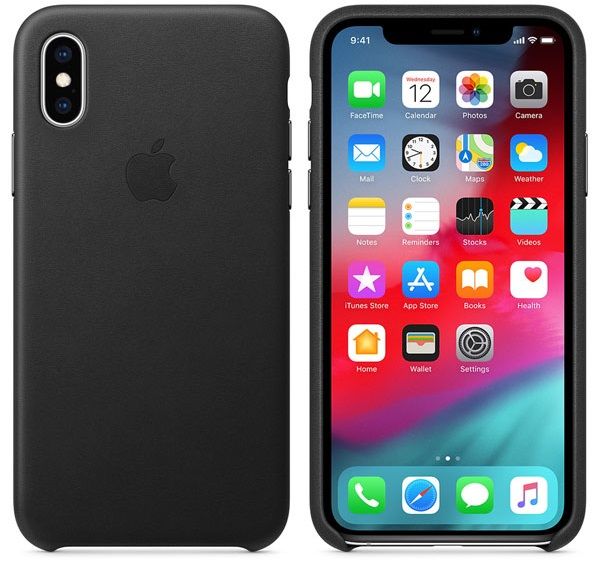 Кожаный чехол Apple iPhone XS Max Leather Case Black, картинка 2