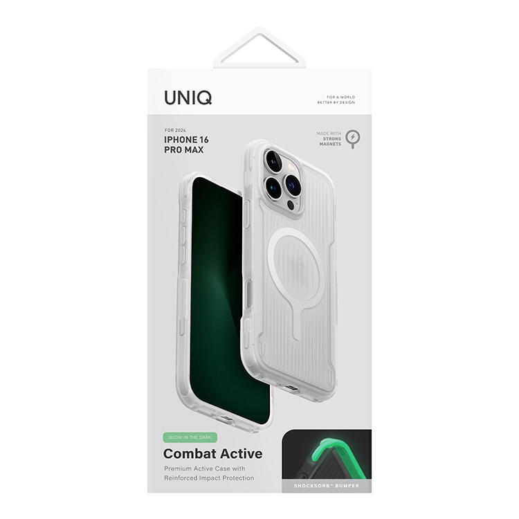 Чехол для iPhone 16 Pro Max UNIQ Combat Active Lume-White, картинка 6