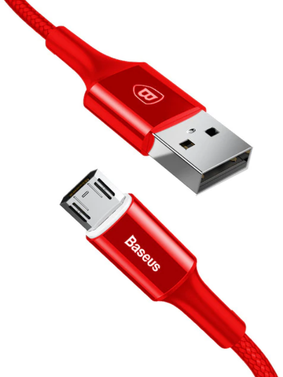 Кабель Baseus LED Lighting Micro USB Cable - Красный, картинка 1