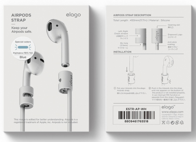 Шнурок Elago для AirPods - люминесцентный, слайд 2