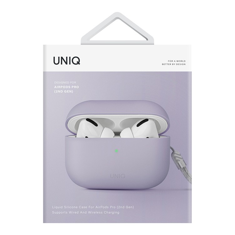 Чехол для AirPods Pro 2 UNIQ Lino Lavender, картинка 5