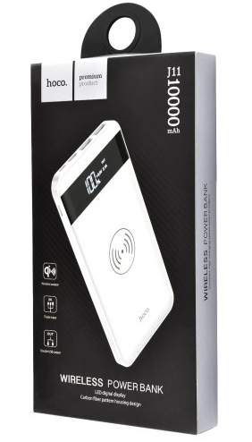 Внешний аккумулятор HOCO Wireless Power Bank J11 10.000 mAh - White, картинка 3