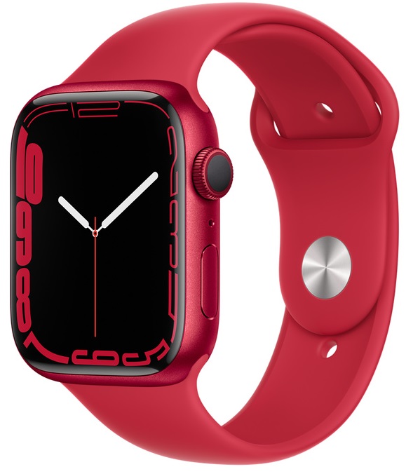 Часы Apple Watch Series 7 GPS 45mm Red Aluminum Case with Red Sport Band (MKN93RU/A) 
