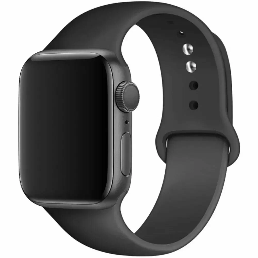Ремешок силиконовый для Apple Watch 42/49mm Black, картинка 1
