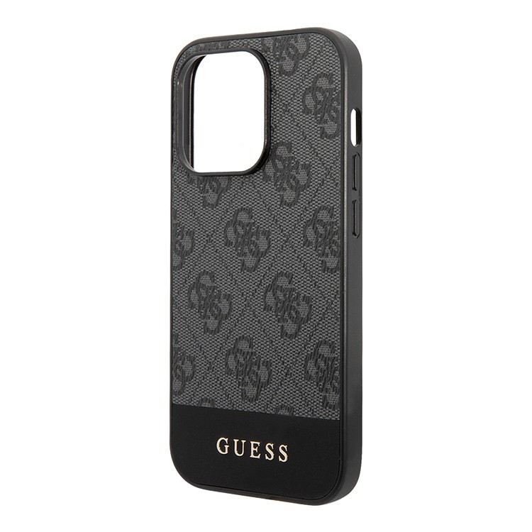 Чехол для iPhone 15 Pro Max GUESS PU Bottom stripe Metal logo Hard Black MagSafe, картинка 2