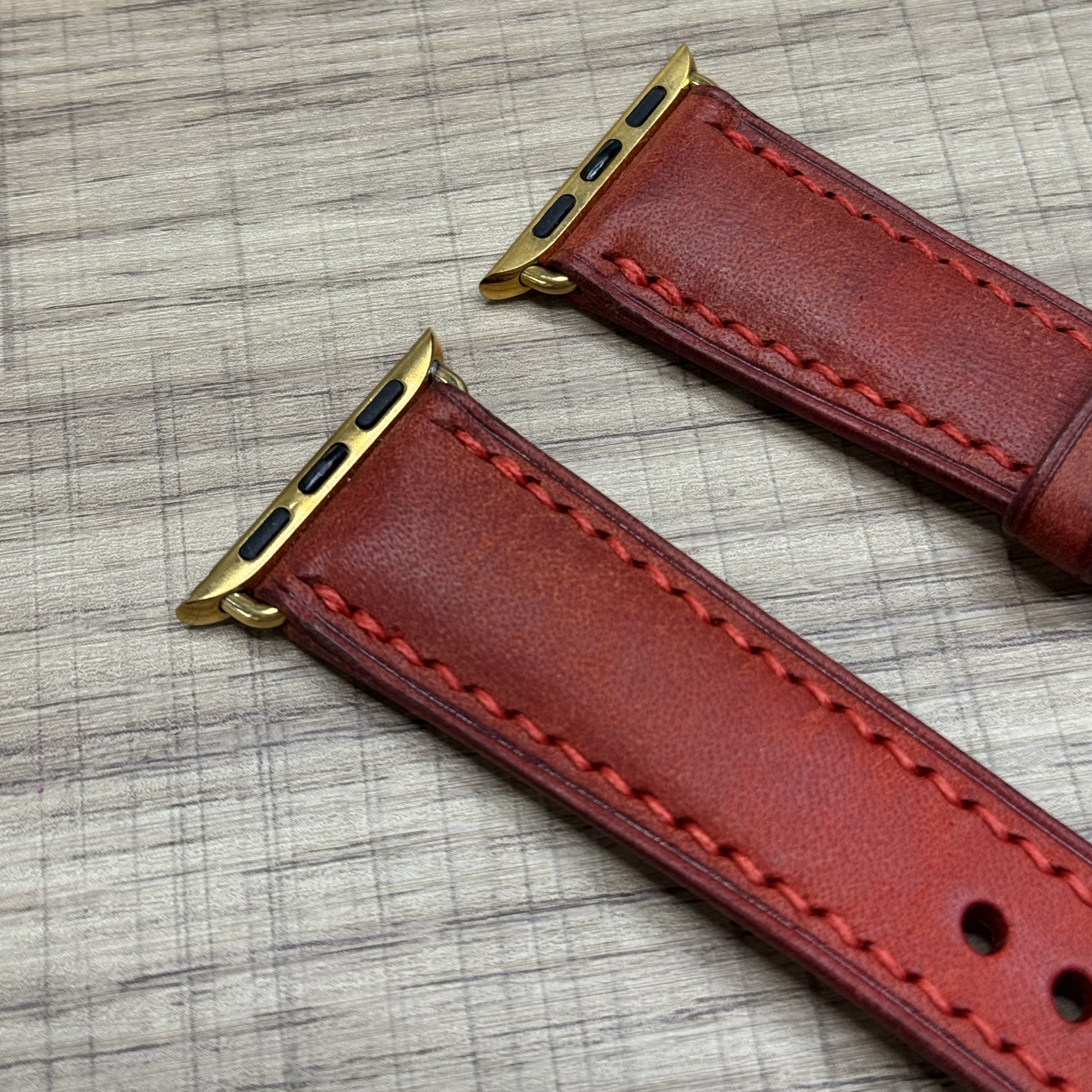 Ремешок для Apple Watch кожаный ручной работы 38/40/41mm Красный, картинка 3
