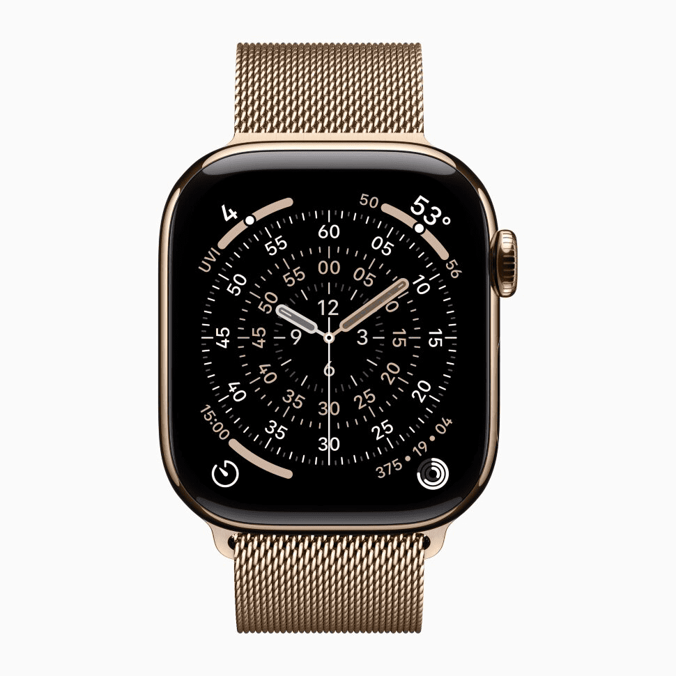 Apple Watch Series 11 GPS 46mm, Gold Titanium Case Gold Milanese Loop , картинка 2
