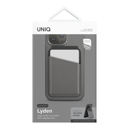 Чехол-бумажник UNIQ Lyden with Stand, Rhino Grey / Black, картинка 5