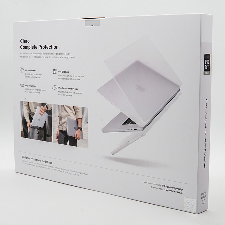 Чехол-накладка UNIQ Claro Webcam Privacy для MacBook Pro 16 2021-2023, матовый прозрачный, картинка 6