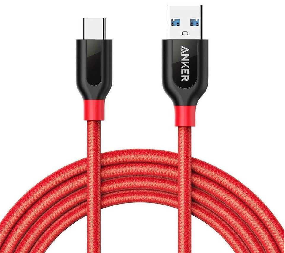 Кабель ANKER PowerLine+ USB-C to USB 3.0 Cable 1.8m - Red, картинка 1
