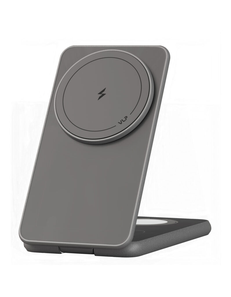 Беспроводное зарядное устройство VLP Alum Power Pro 3 in 1, натуральный титан, картинка 6
