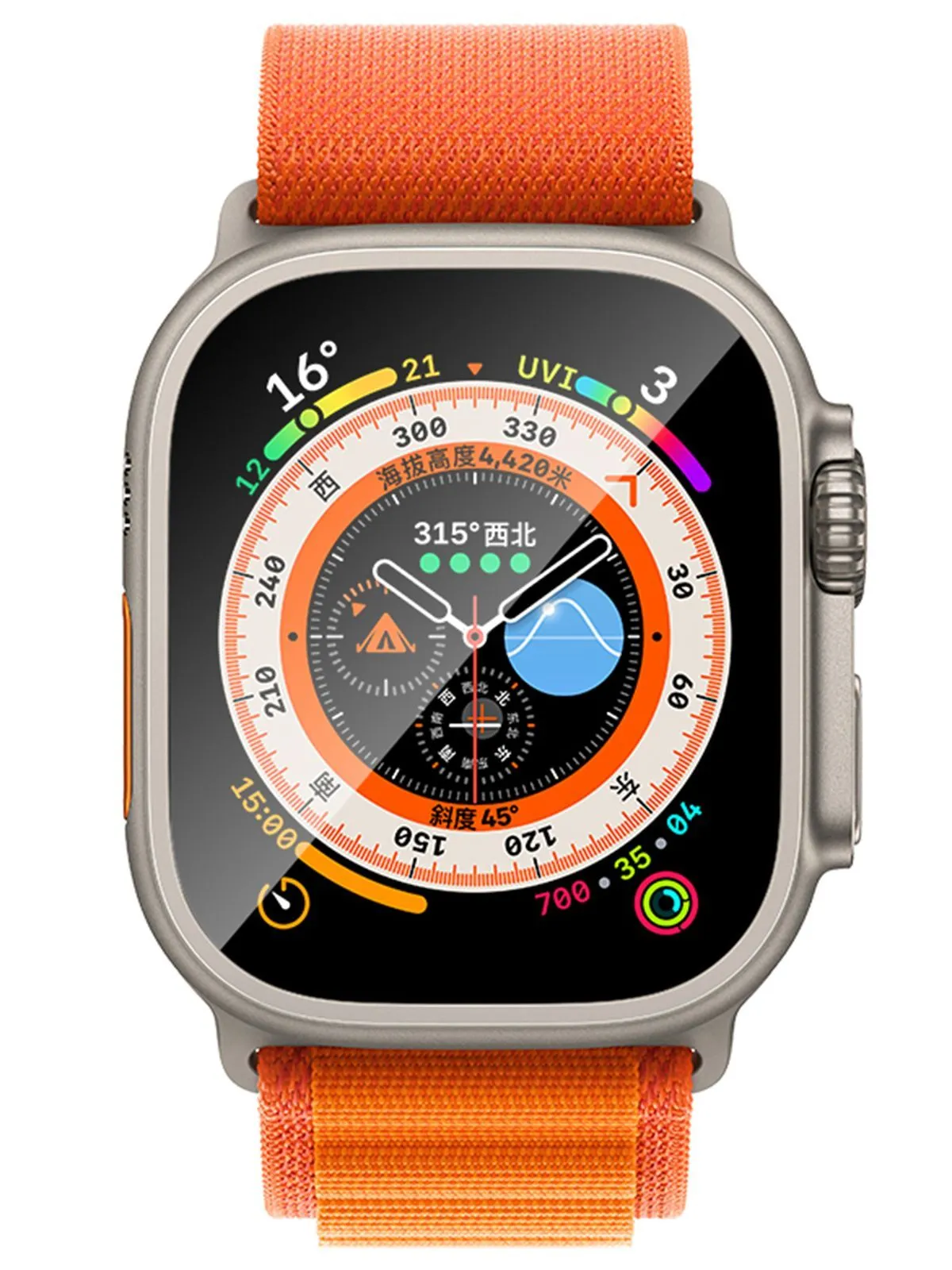 Защитное стекло для Apple Watch BlueO Ultra 49mm, Corning Gorilla USA Black