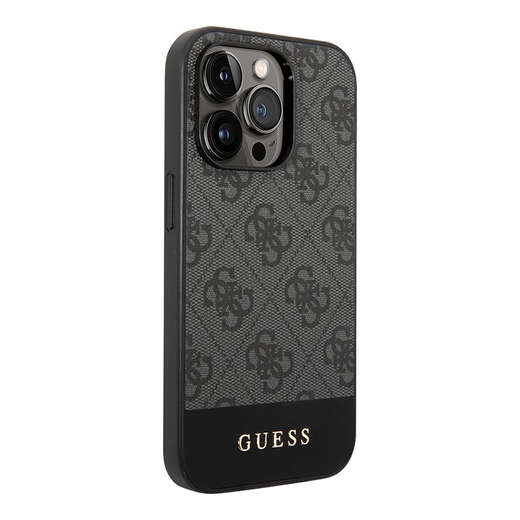 Чехол для iPhone 15 Pro Max GUESS PU Bottom stripe Metal logo Hard Black MagSafe, картинка 4