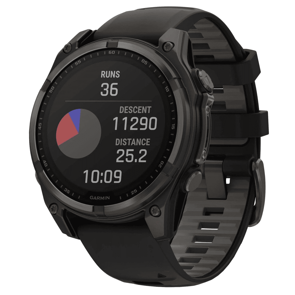 Умные часы Garmin Fenix 8 43mm Amoled Sapphire Carbon Gray Titanium  Black/Pebble Gray Silicone Band, картинка 2