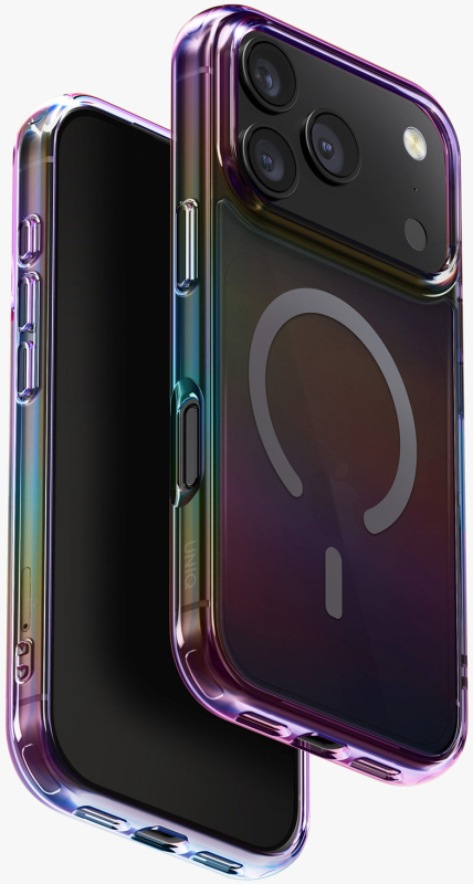 Чехол для iPhone 17 Pro UNIQ Iridescia Midnight Quartz MagSafe