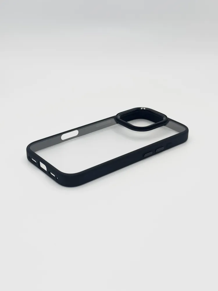 Чехол для iPhone 16 Pro J-Case Силиконовый Прозрачный Черный борт, картинка 7