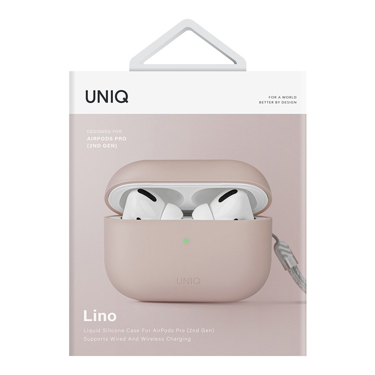 Чехол для AirPods Pro 2 UNIQ Lino Pink, картинка 5