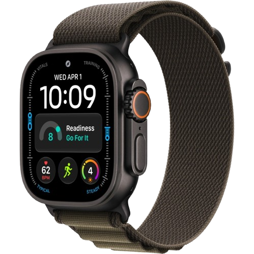 Apple Watch Ultra 4 GPS, 49 мм, черный титан, ремешок Alpine Loop цвета Dark Olive