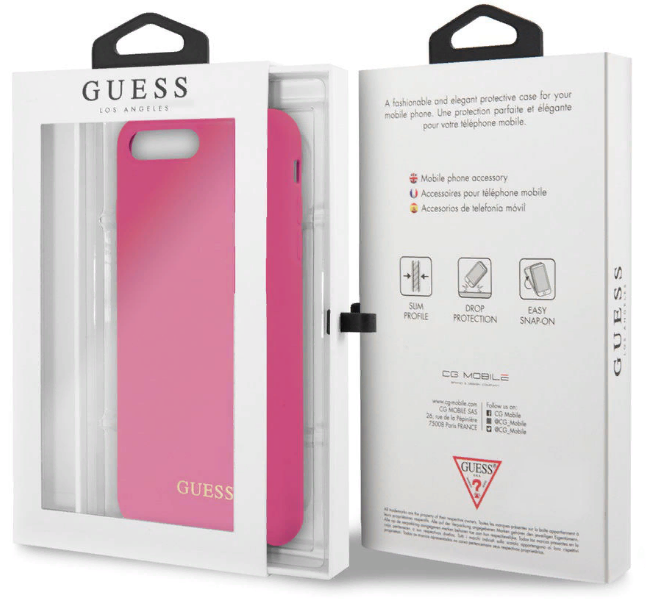 Чехол GUESS iPhone 7/8 Plus Silicone Collection Hard Pink, картинка 6