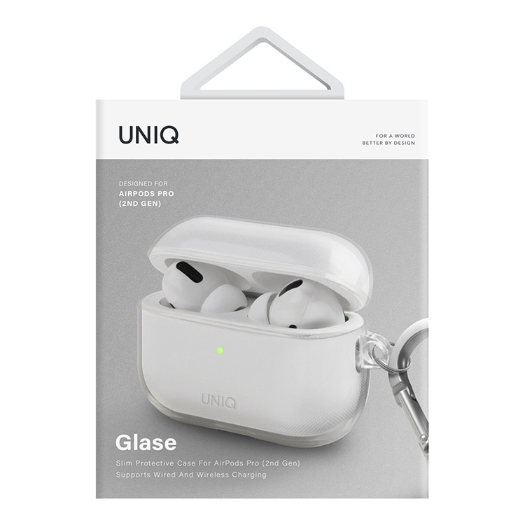 Чехол для AirPods Pro 2 UNIQ Glase Clear, картинка 7