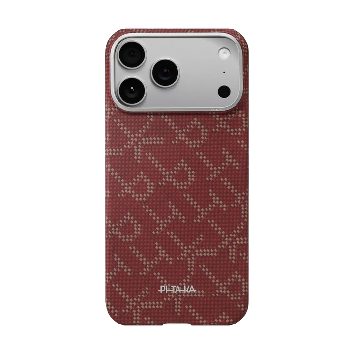 Чехол PITAKKA для iPhone 17 Pro Ultra-Slim Case Gold/Red