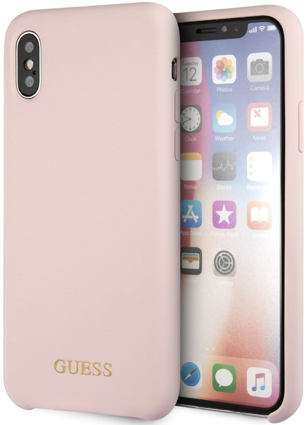 Чехол GUESS iPhone X/XS Silicone Collection светло-розовый, картинка 1