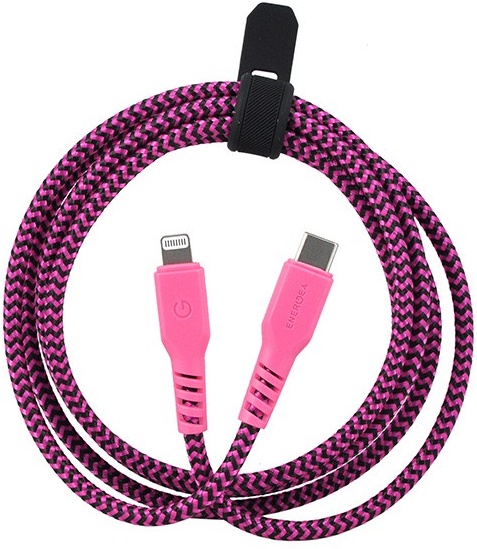Кабель EnergEA FibraTough USB-C - Lightning MFI 1.5m розовый, слайд 2