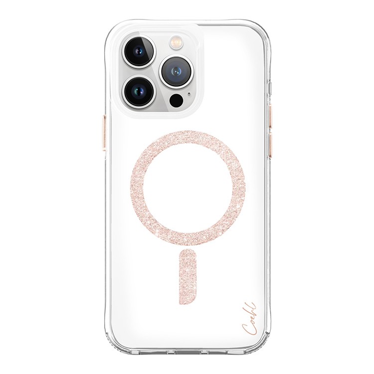 Чехол для iPhone 15 Pro Max UNIQ Coehl.Co Glace Glitter Crystals Magnets Rose Gold, картинка 1