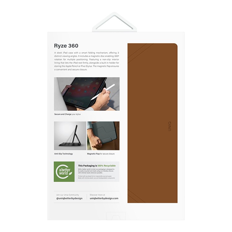 Чехол для iPad Pro 11 (2024) UNIQ Ryze 360 Caramel, картинка 4