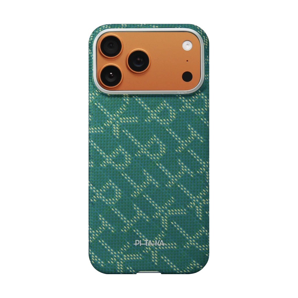 Чехол PITAKKA для iPhone 17 Pro Max Ultra-Slim Case Green/Gold