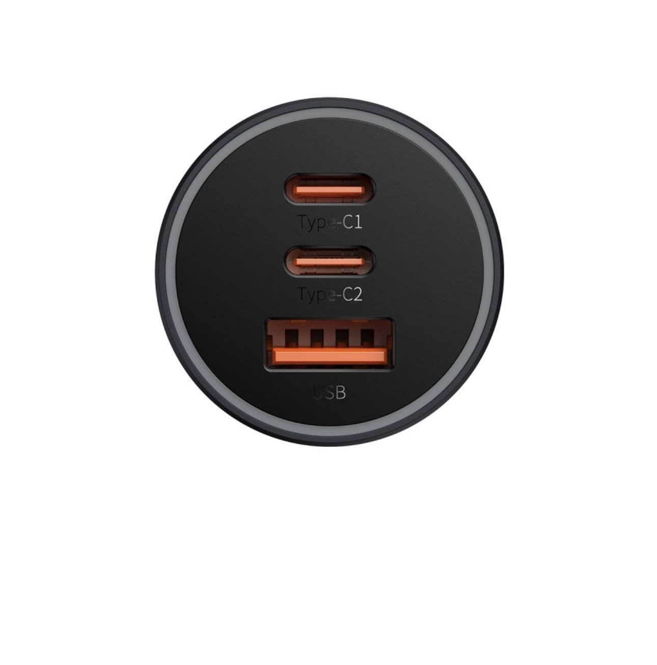 Автомобильное ЗУ Baseus Dual Quick Charger USB+Type-C 65W Gray/Blue, картинка 5