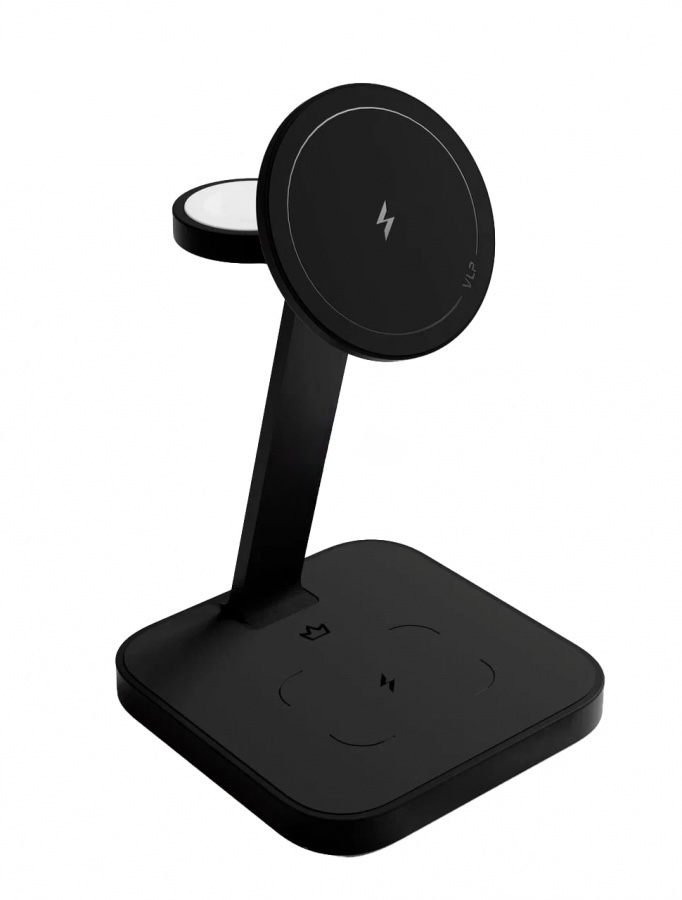 Беспроводное зарядное устройство VLP Unity Power 3 in 1 для Apple, черный титан, картинка 2