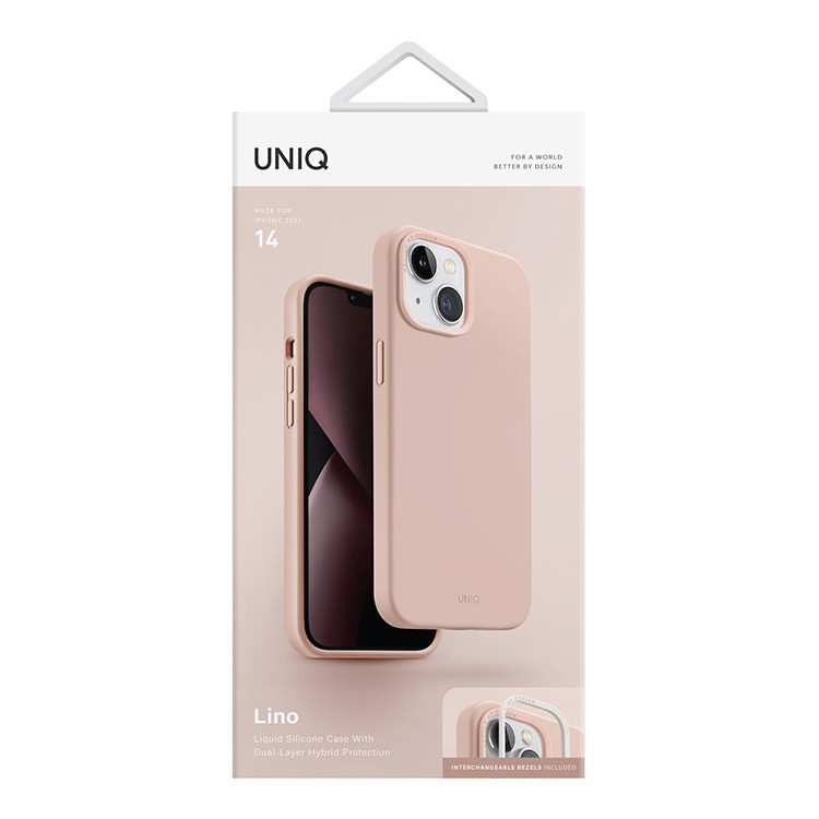 Чехол для iPhone 14 UNIQ Lino Pink, картинка 5