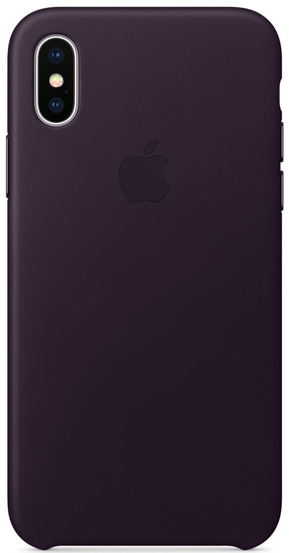 Кожаный чехол Apple iPhone X Leather Case Dark Aubergine
