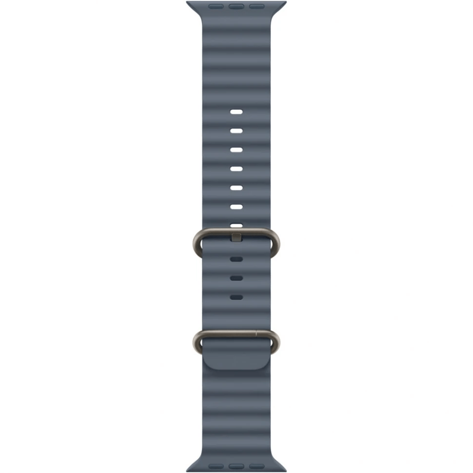 Apple Watch Ultra 3 GPS, 49 мм, натуральный титан, ремешок Ocean цвета «Anchor Blue», картинка 3