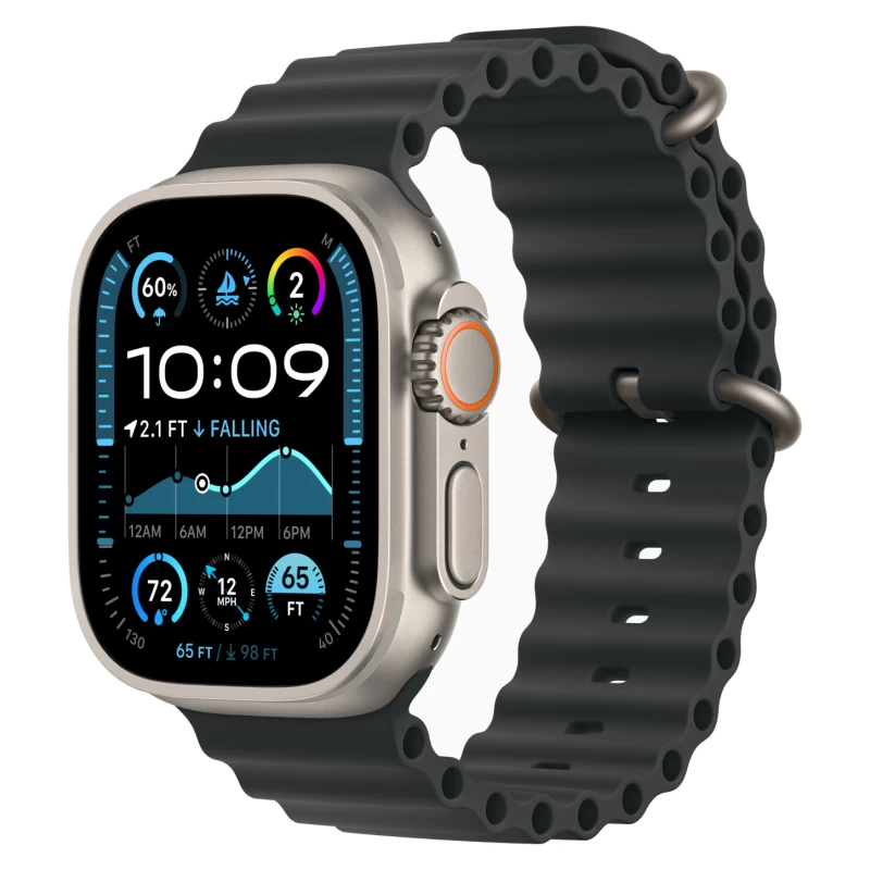 Apple Watch Ultra 2 GPS + Cellular, 49 мм, бежевый титан, ремешок Ocean черного цвета