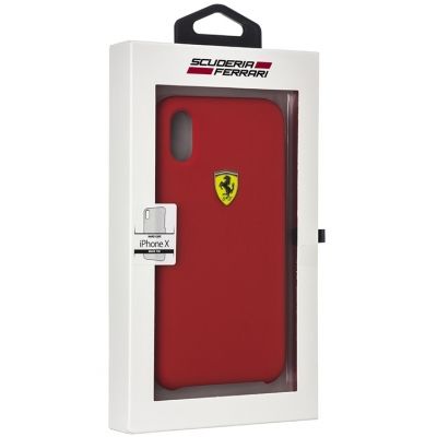 Чехол Ferrari iPhone X On-Track SF Silicone Case Hard PU Red, картинка 5
