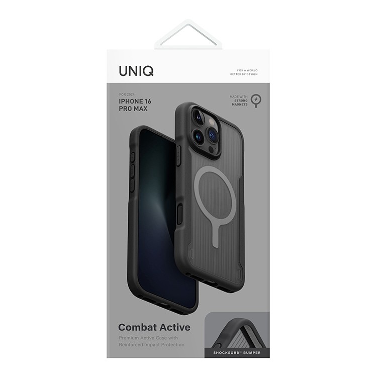 Чехол для iPhone 16 Pro Max UNIQ Combat Active Charcoal Black, картинка 5