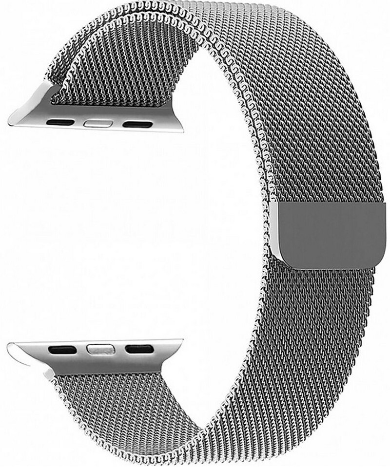 Ремешок для Apple Watch S10 38/40/41/42 mm Миланская петля, серебро, картинка 1