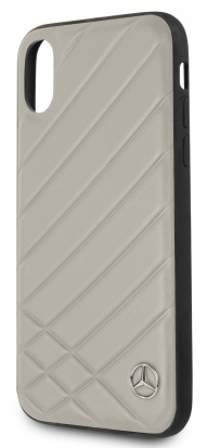 Чехол Mercedes iPhone X Pattern II Hard Leather Grey