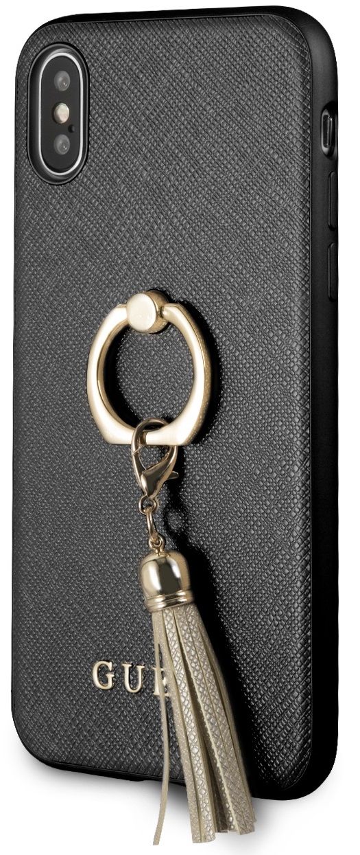 Чехол GUESS iPhone X/XS Saffiano Hard Ring Black, картинка 2
