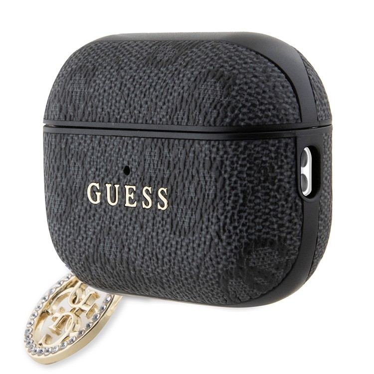 Чехол для AirPods Pro 2 GUESS Classic metal logo and Diamond charm Black , картинка 3