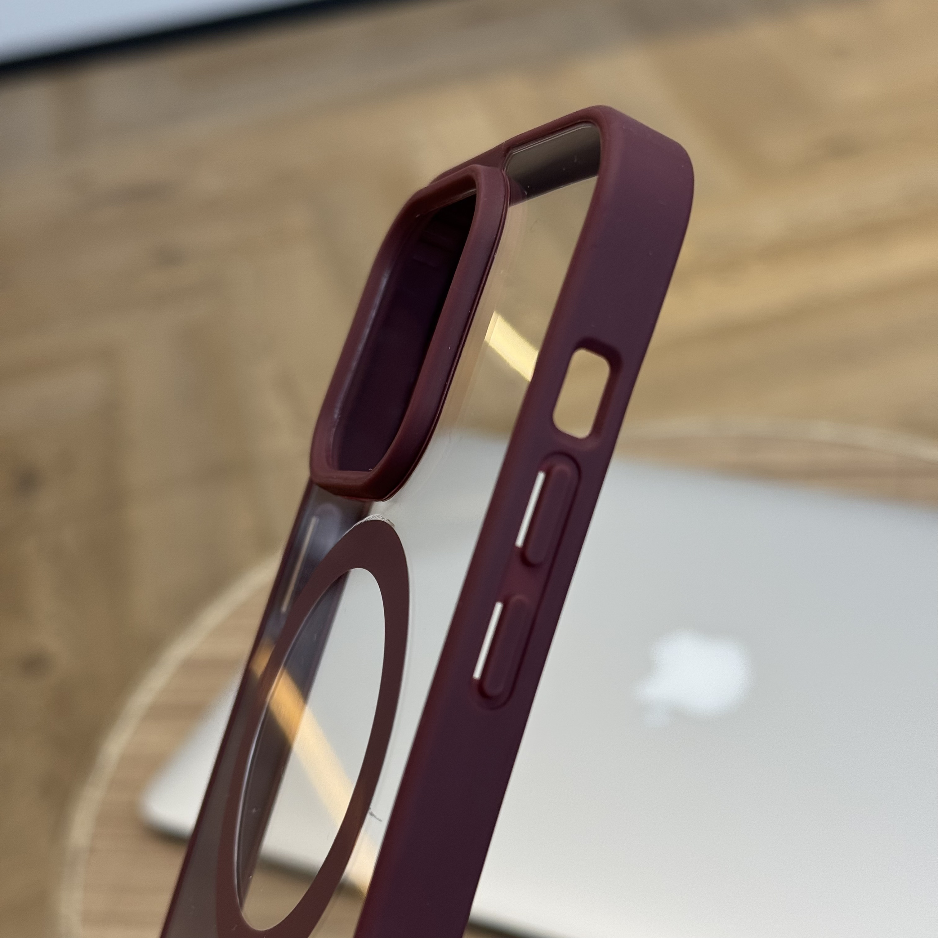 Чехол для iPhone 14 Pro Protection Case Color MagSafe, бордовый, картинка 3