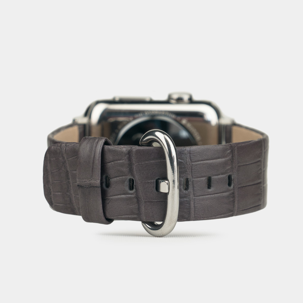 Ремешок кожаный ручной работы для Apple Watch (Crocodile)