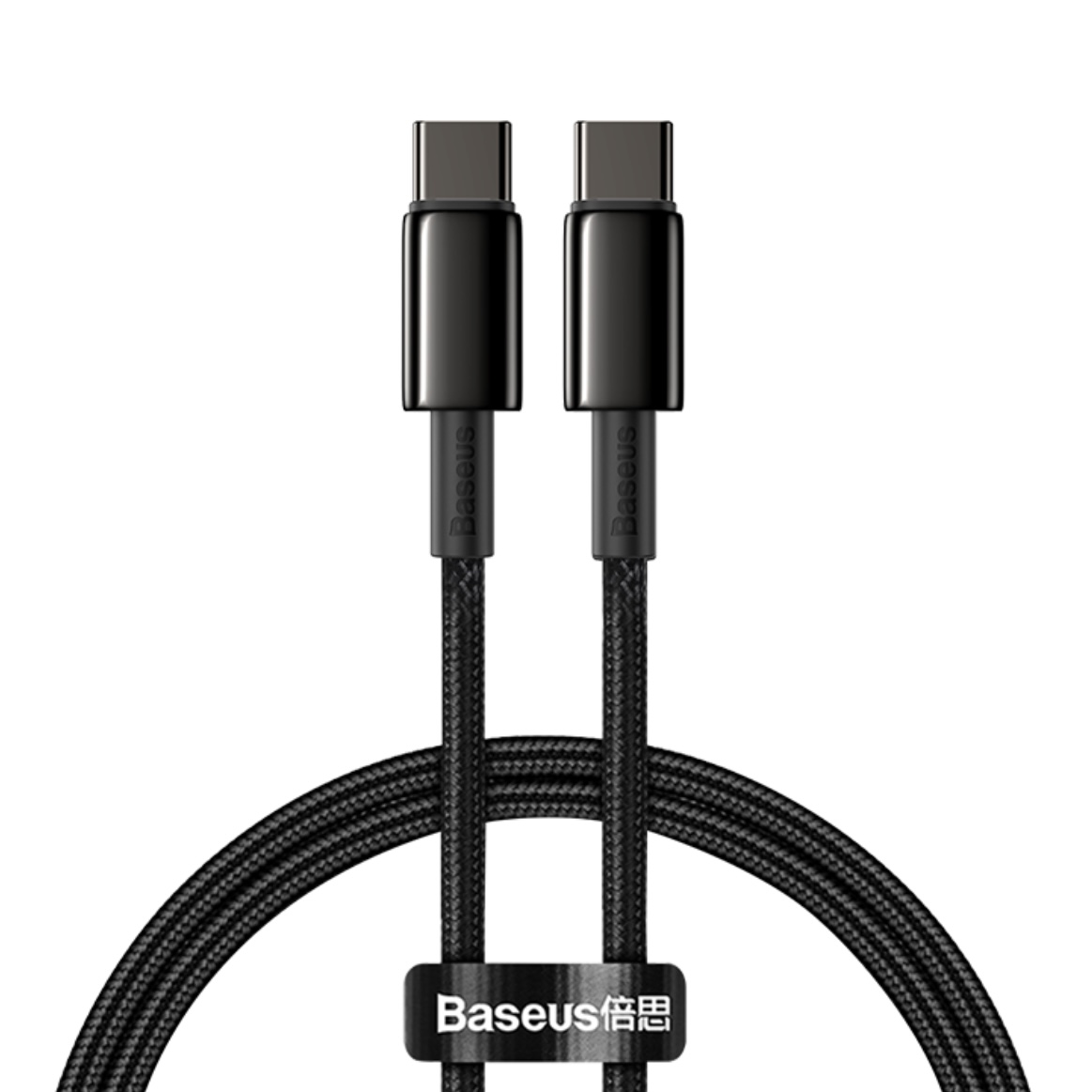 Кабель BASEUS Tungsten Gold Fast Charging Type-C to Type-C 100W 1m CATWJ-01 Black