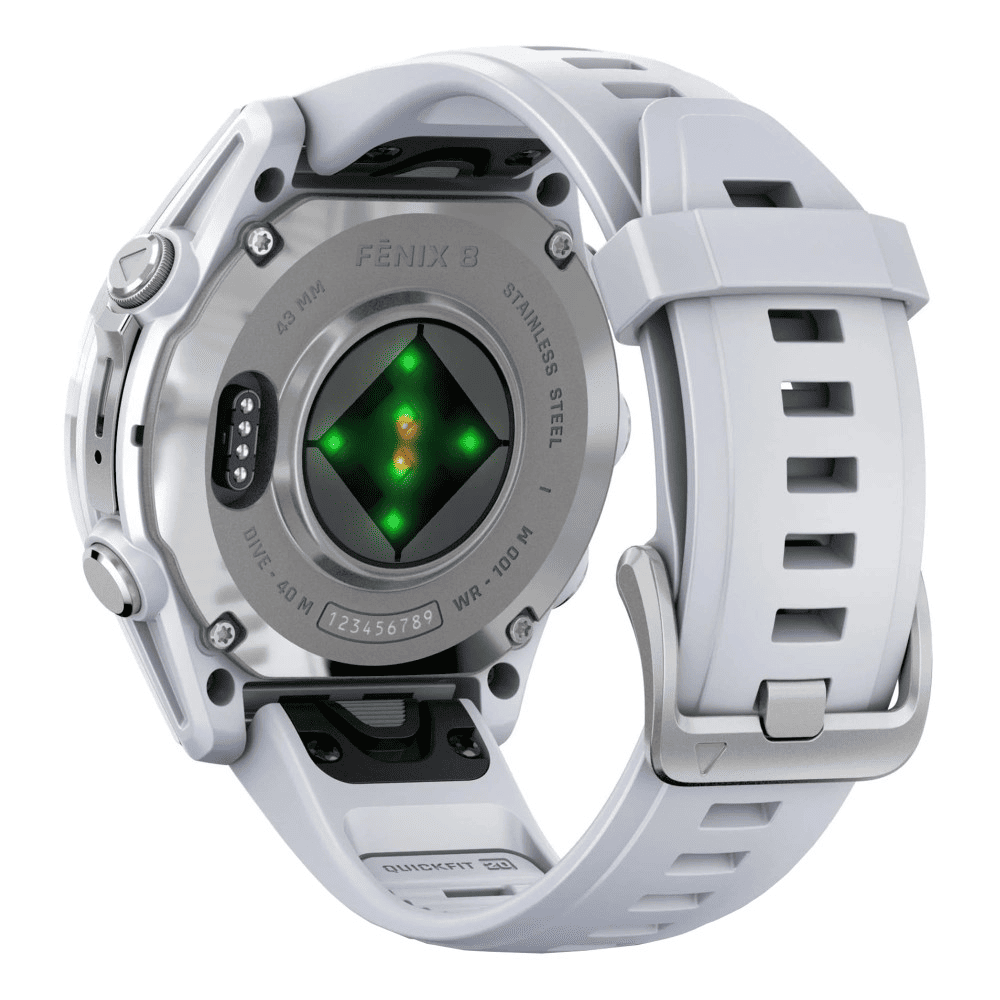 Умные часы Garmin Fenix 8 43mm Amoled Silver with Whitestone Silicone Band , картинка 2