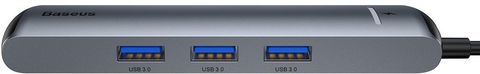 USB-концентратор Baseus Mechanical eye Six-in-one smart HUB (CAHUB-J0G) Серый, картинка 4