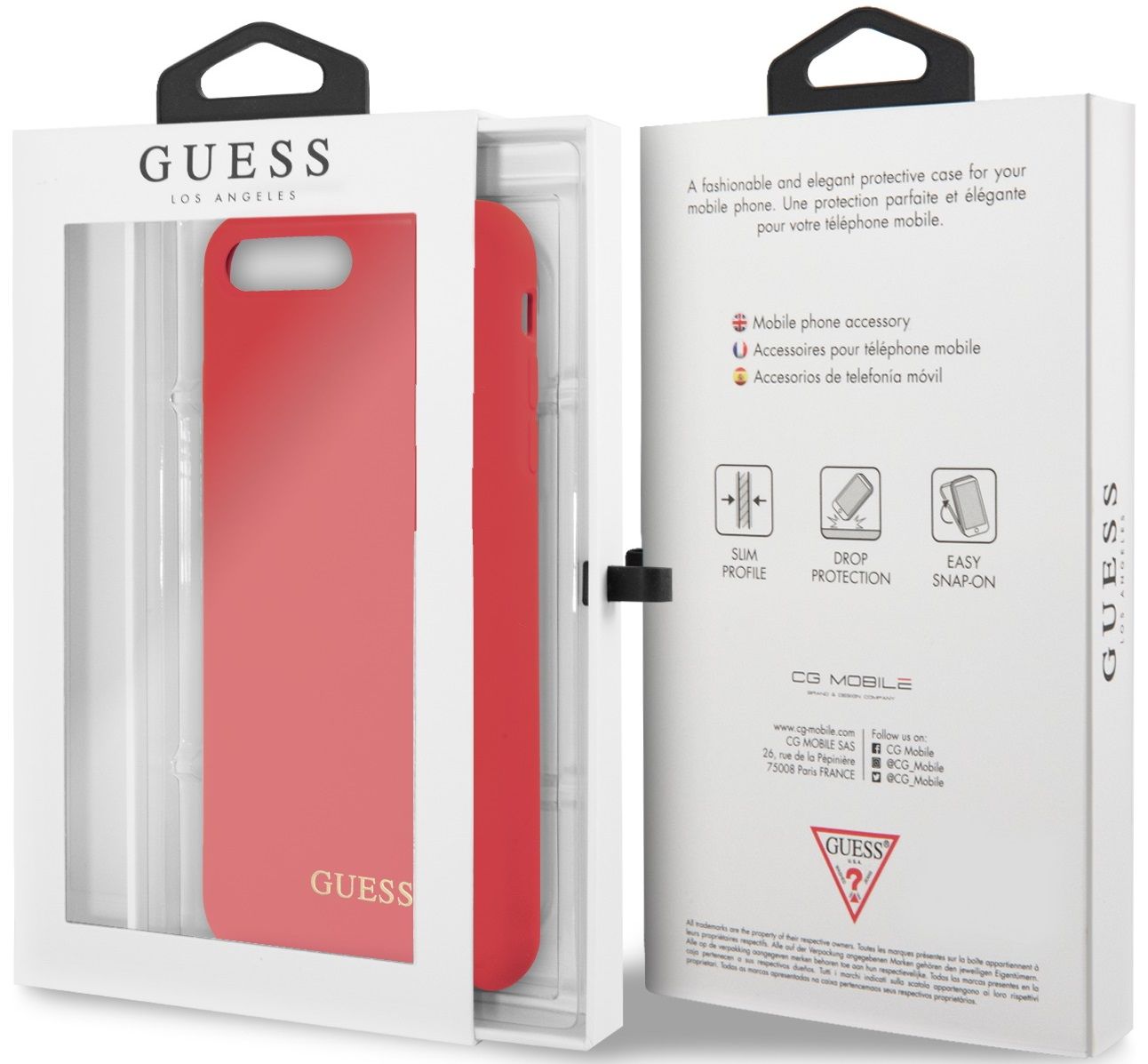 Чехол GUESS iPhone 7/8 Plus Silicone Collection Hard Red, картинка 5