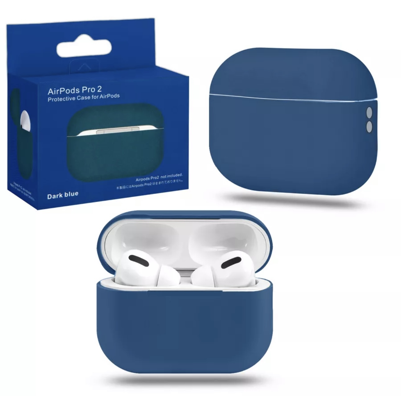 Чехол для AirPods Pro 2 Silicone Case Slim темно-синий, картинка 1