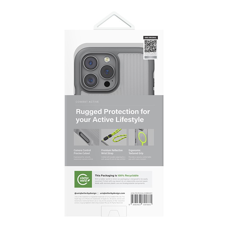 Чехол для iPhone 16 Pro Max UNIQ Combat Active Stone Grey, картинка 6